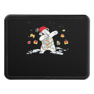 Santa Polar Bear Christmas Lights Bear Lover Hitch Cover