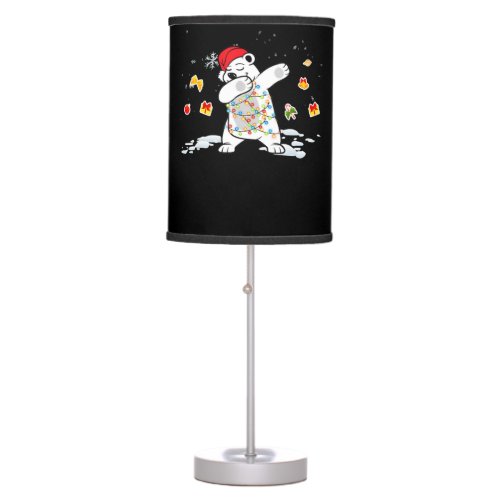 Santa Polar Bear Christmas Lights Bear Lover Table Lamp