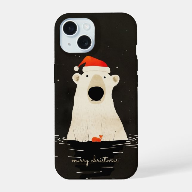 Santa Polar Bear Iphone Case (Back)