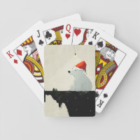 Santa Polar Bear Playing Cards
