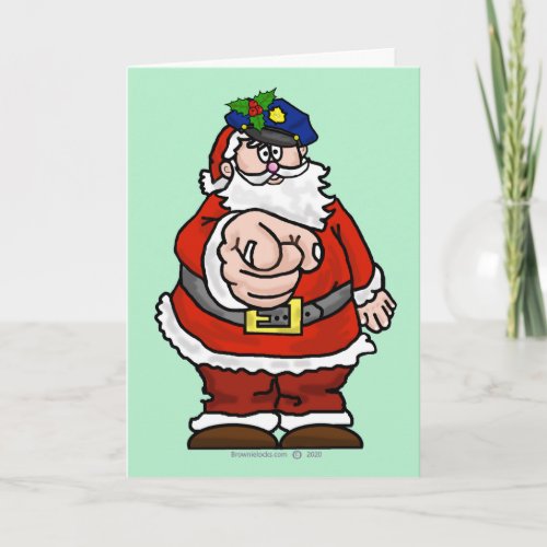 Santa Policeman Christmas Card