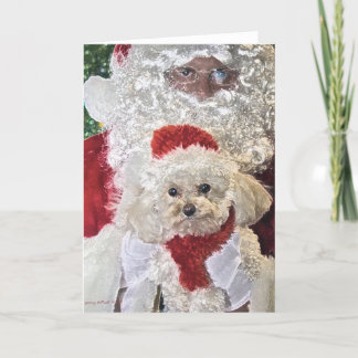 Santa & Poodle Card
