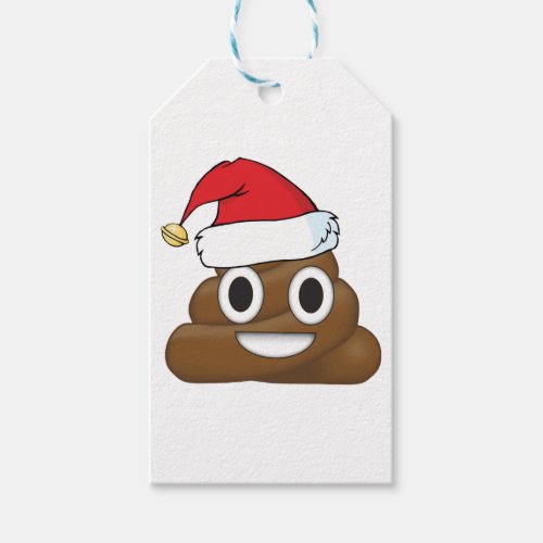 Santa Poop Christmas Gift Wrap Emoji Gift Tags