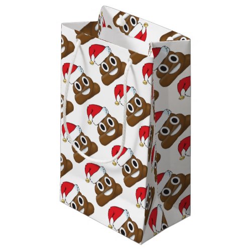 Santa Poop Christmas Gift Wrap Emoji Small Gift Bag