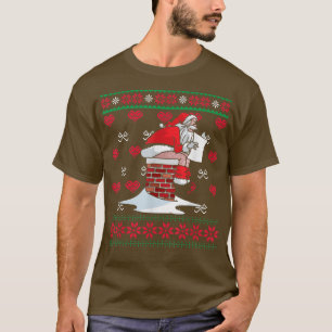 Santa Pooping Down Chimney Ugly Xmas Sweater Chris