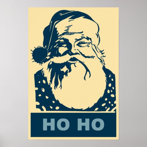 Santa Pop art Merry Christmas Ho Ho Poster