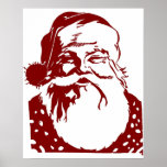 Santa Pop art Merry Christmas red Poster<br><div class="desc">By popular request
 
 Well,  finally here it is.</div>