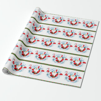 Santa Popping Out Wrapping Paper