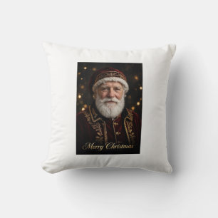Santa Portrait Christmas Throw Pillow