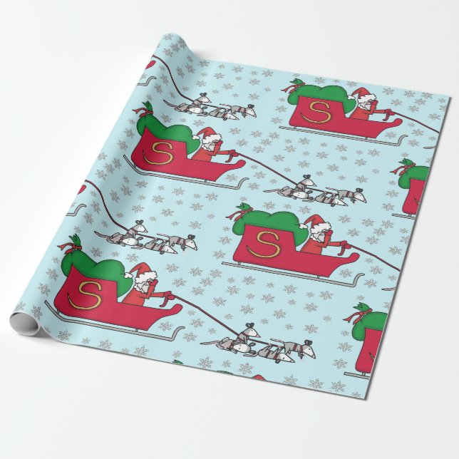 Santa Possums Wrapping Paper (Unrolled)