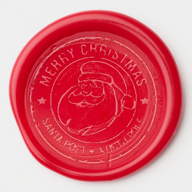 Santa Post North Pole Christmas Favor Present Gift Wax Seal Sticker (Front)