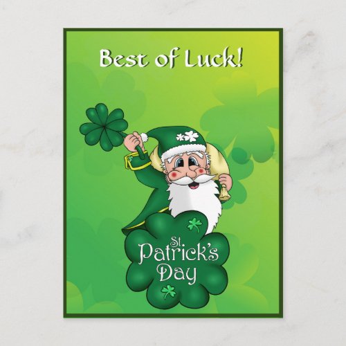 Santa Postcard St Patricks Day