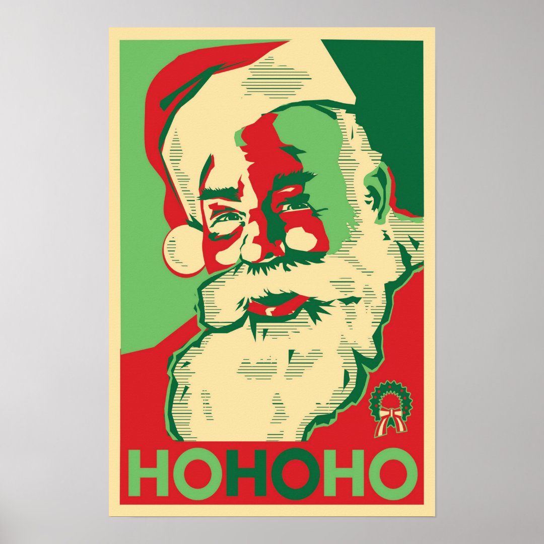 Santa Poster - HoHoHo | Zazzle