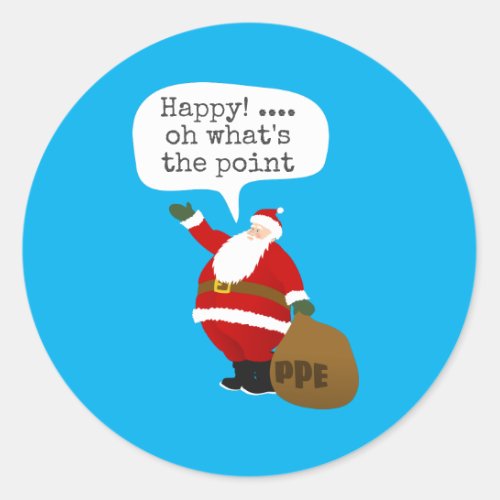 Santa PPE Classic Round Sticker