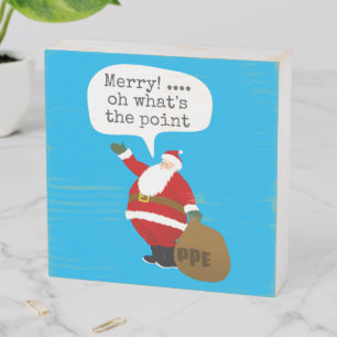 Santa PPE Wooden Box Sign