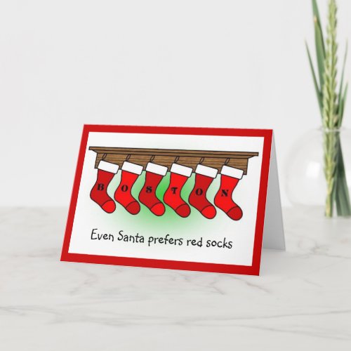 Santa prefers socks holiday card