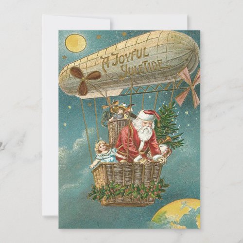 Santa Presents Gifts Christmas Tree Balloon Holiday Card