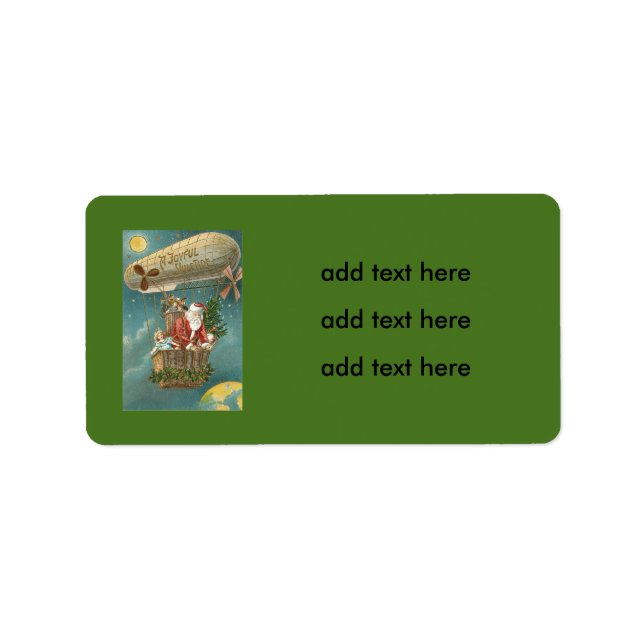 Santa Presents Gifts Christmas Tree Balloon Label (Front)