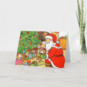 Santa presents greeting card