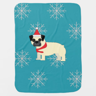 Santa Pug Baby Blanket