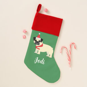 Santa Pug Christmas Stocking