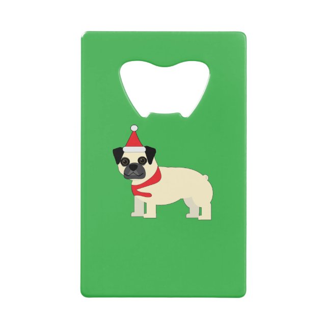 Santa Pug Credit Card Bottle Opener (Front)