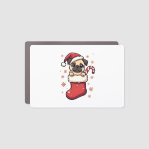 Santa Pug Delight Car Magnet