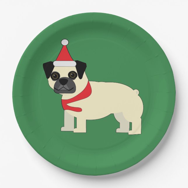 Santa Pug Paper Plates (Front)