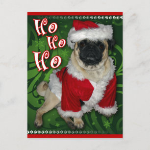 Santa Pug Postcard