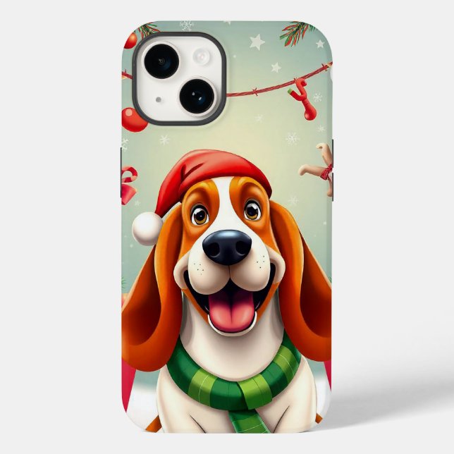🎅 Santa Pup Delight ✨ Cute Christmas Dog Case-Mate iPhone Case (Back)
