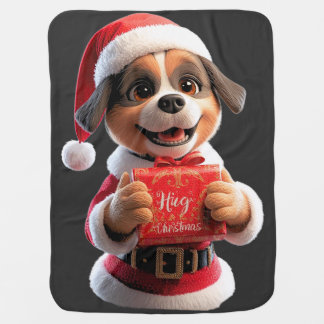 Santa Pup Says: Hug Christmas! 🎅🐾 Baby Blanket