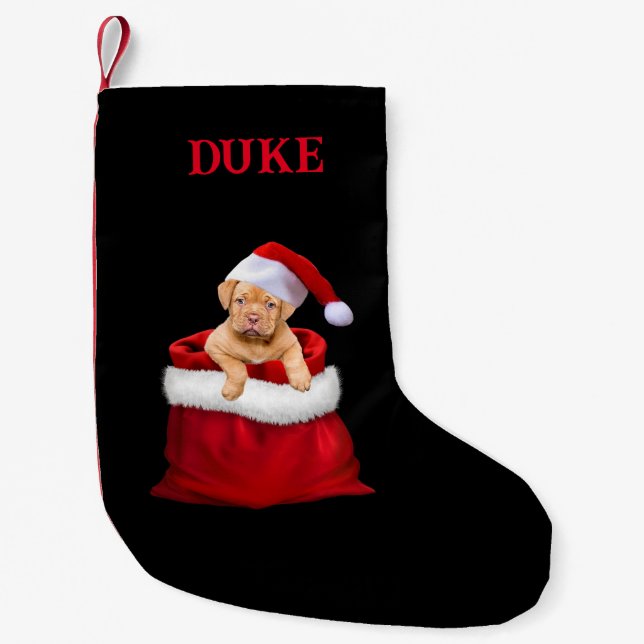 Santa Puppy Christmas Stocking (Front)