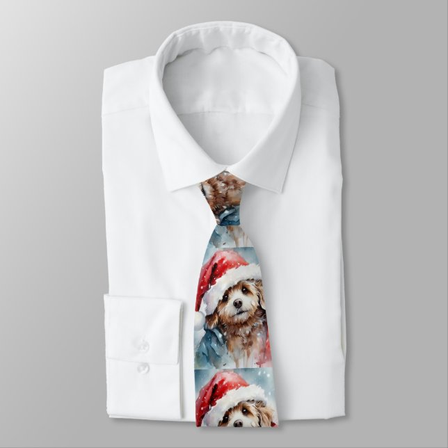Santa Puppy  Neck Tie (Tied)