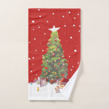 Santa Puppy: Smiling Bichon & Christmas Tree