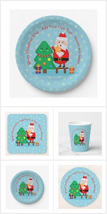 Santa Putting Star Christmas Tree 20xx Add Text