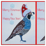 Santa Quail Fabric