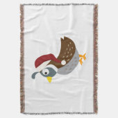 Santa Quail Throw Blanket (Front Vertical)