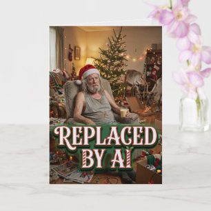 Santa Quits AI Replacement Funny Christmas Card