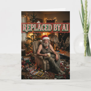 Santa Quits AI Replacement Funny Christmas Card