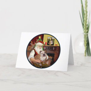 Santa (R) - English Bulldog 1 Holiday Card
