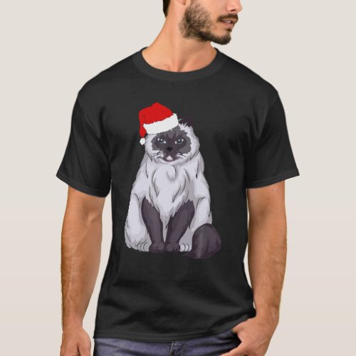 Santa Ragdoll Cat Christmas Pajama T Funny Xmas Gi T_Shirt