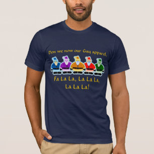 Santa Rainbow Gay Apparel Christmas Design T-Shirt