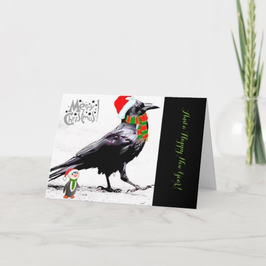 Santa Raven Holiday Greeting Card | Zazzle.com