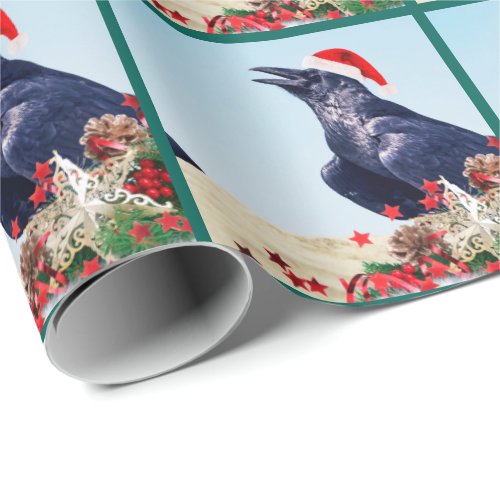 Santa Raven Unique Christmas wrapping paper