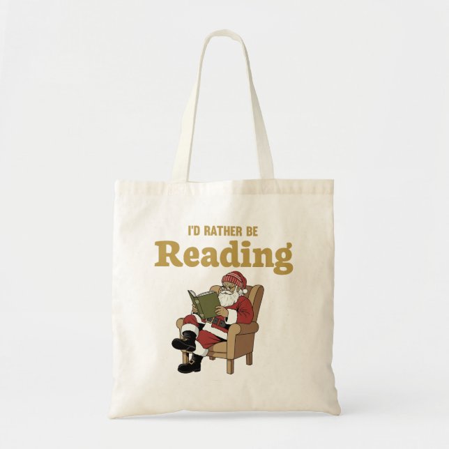 Santa Reading Tote Bag (Front)