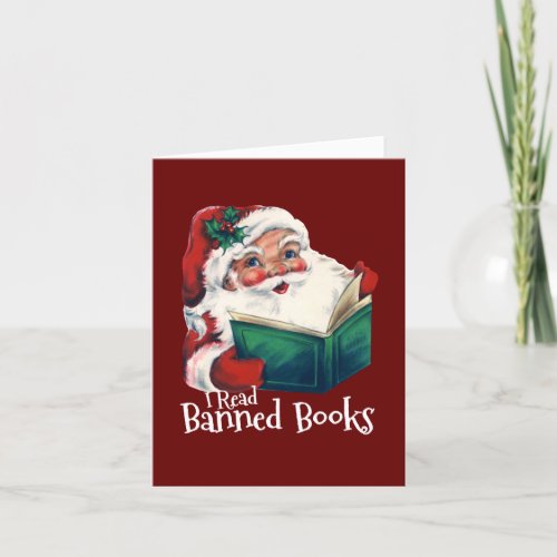 Santa Reads Banned Books Card