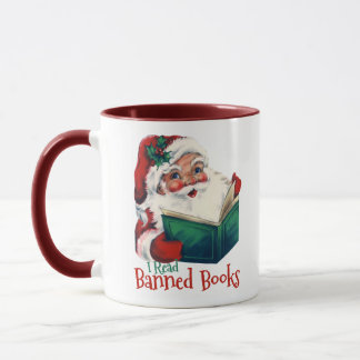 Santa Reads Banned Books Mug