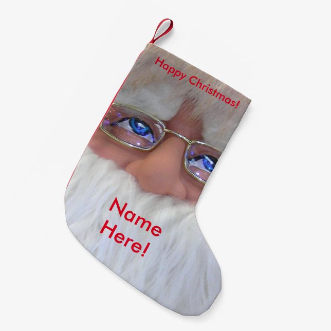 Santa Ready for Christmas  Christmas-Stocking Small Christmas Stocking (Front (Hanging))