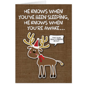 Santa Really Creeps Me Out Funny Christmas Card