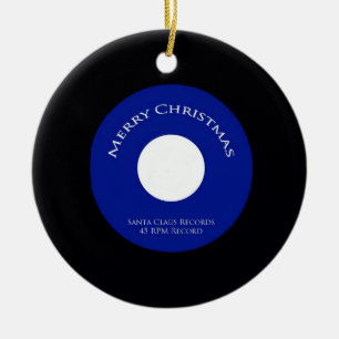 Santa Records 45 RPM Christmas Ornament